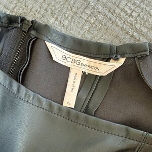 BCBGeneration Black Faux Leather mini dress with Back Zip